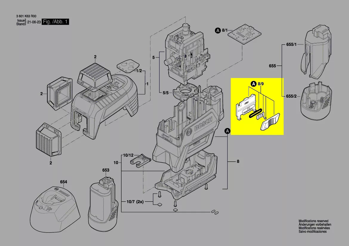 curseur interrupteur réf. 1 600 A00 NL4 Bosch